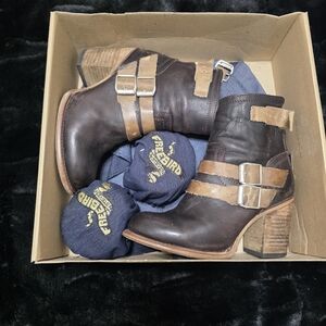 Freebird Women's Dark Brown Leather Boots with Buckles